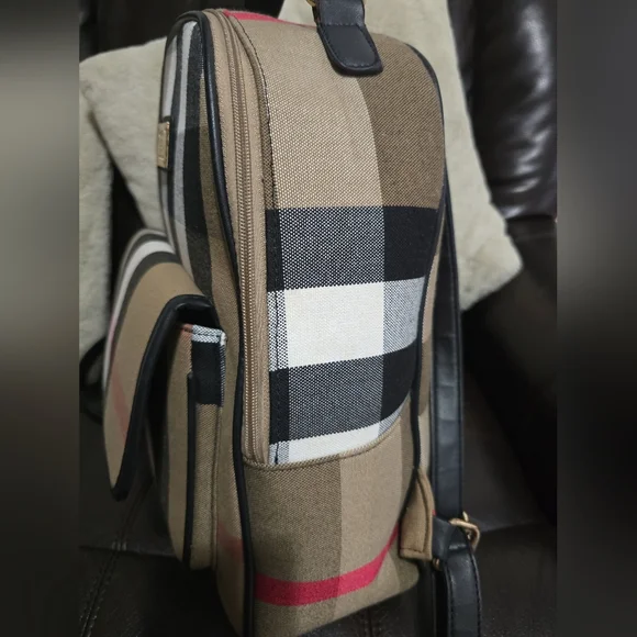 Plaid Designer Backpack - Picture 4 of 8